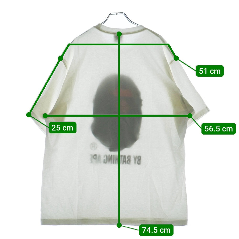 A BATHING APE(アベイシングエイプ) BY BATHING APE TEE フロントプリント クルーネック半袖Tシャツカットソー ホワイト 001TEL301002M
