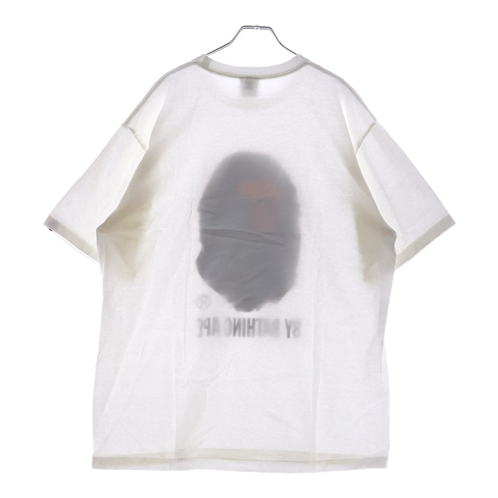 A BATHING APE(アベイシングエイプ) BY BATHING APE TEE フロントプリント クルーネック半袖Tシャツカットソー ホワイト 001TEL301002M