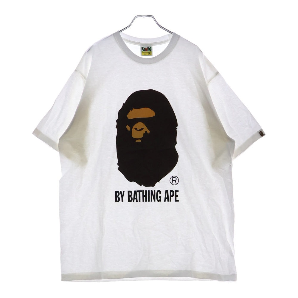 A BATHING APE(アベイシングエイプ) BY BATHING APE TEE フロントプリント クルーネック半袖Tシャツカットソー ホワイト 001TEL301002M