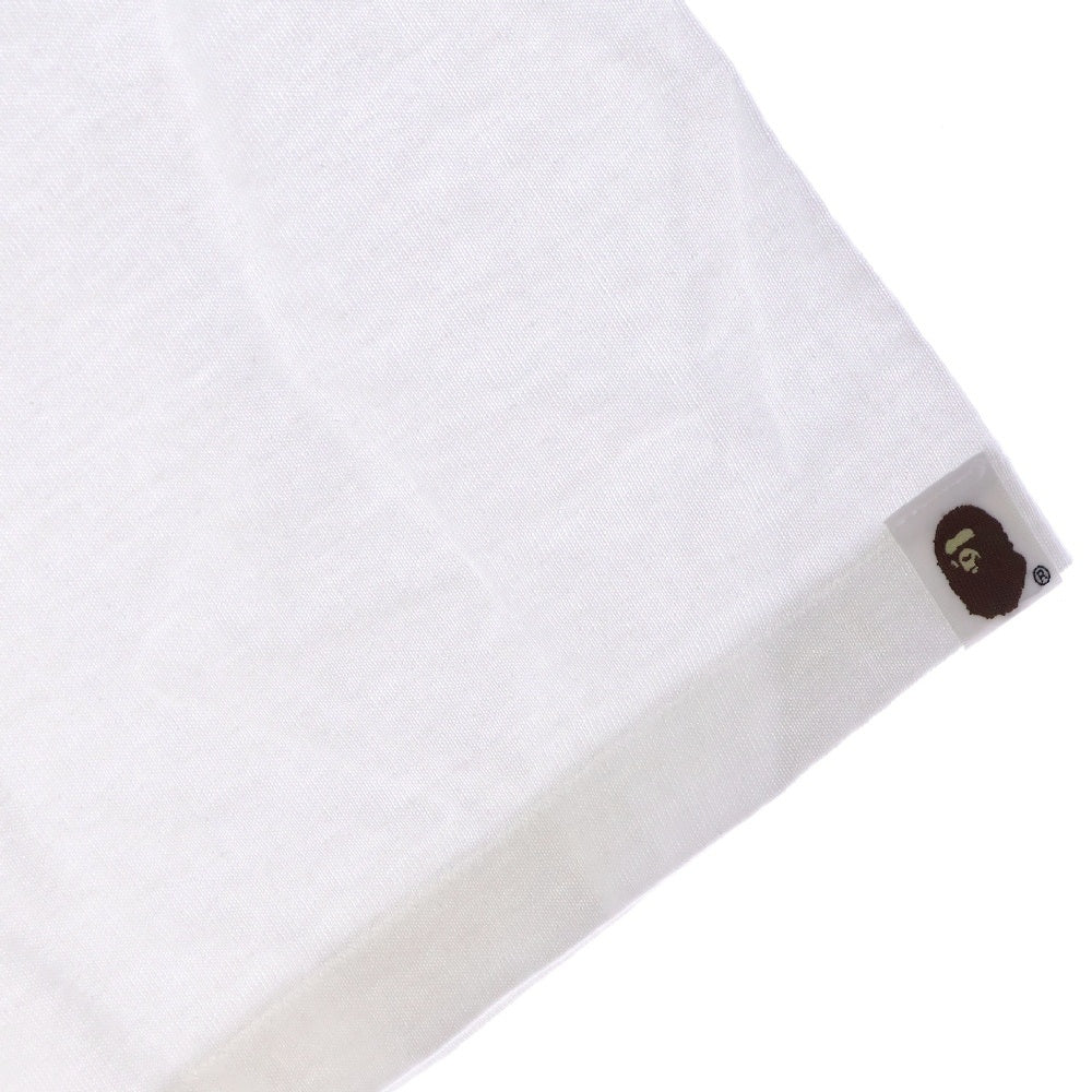 A BATHING APE(アベイシングエイプ) BY BATHING APE TEE フロントプリント クルーネック半袖Tシャツカットソー ホワイト 001TEL301002M