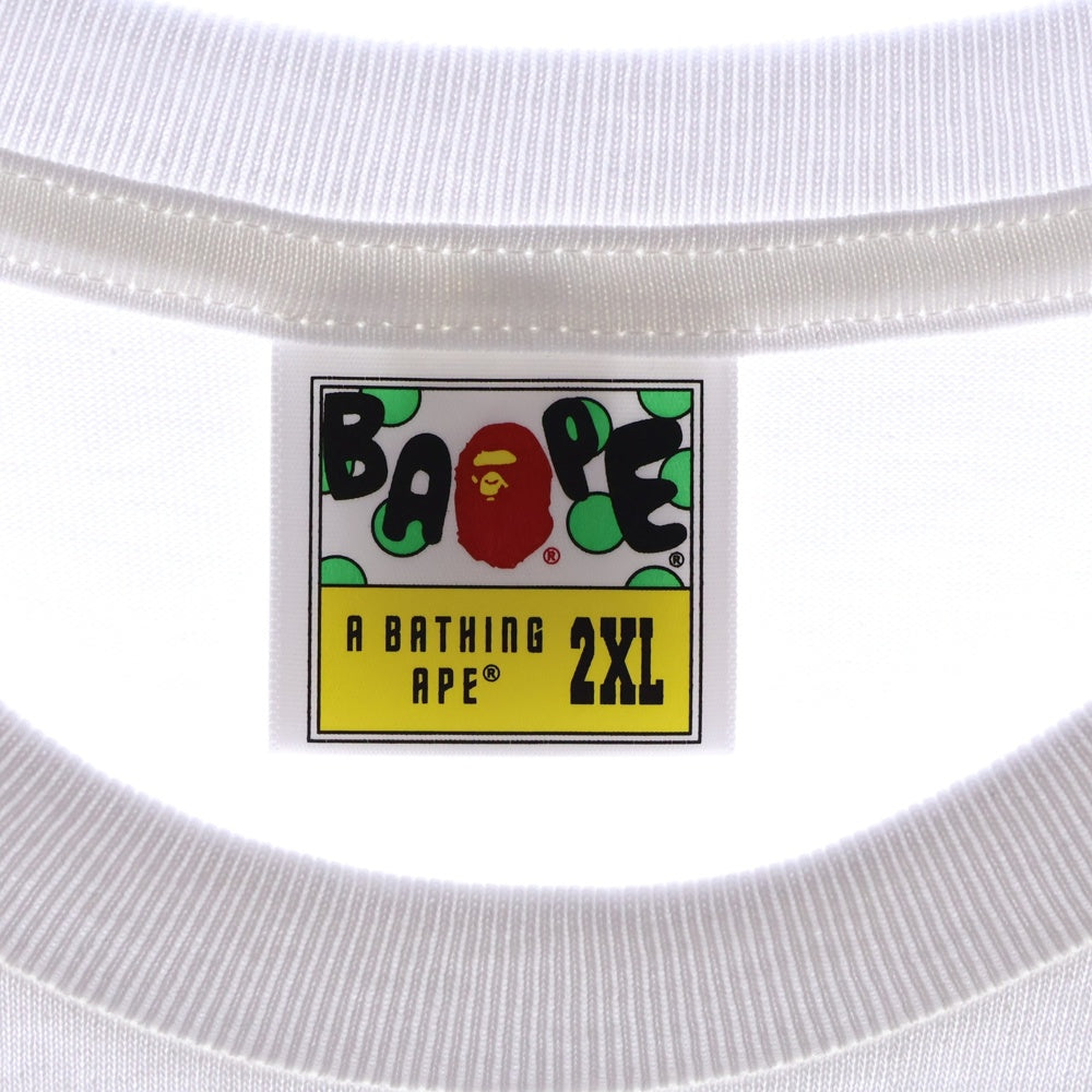 A BATHING APE(アベイシングエイプ) BY BATHING APE TEE フロントプリント クルーネック半袖Tシャツカットソー ホワイト 001TEL301002M