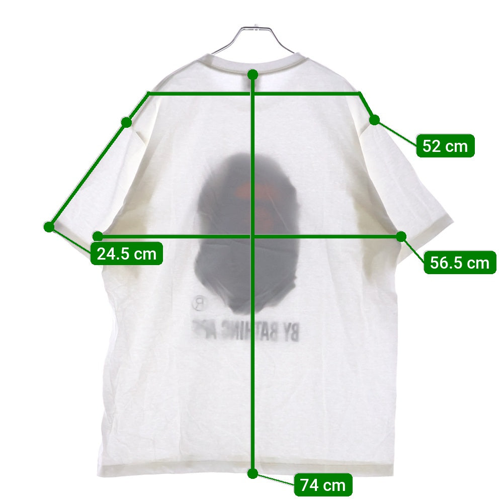 A BATHING APE(アベイシングエイプ) BY BATHING APE TEE フロントプリント クルーネック半袖Tシャツカットソー ホワイト 001TEL301002M