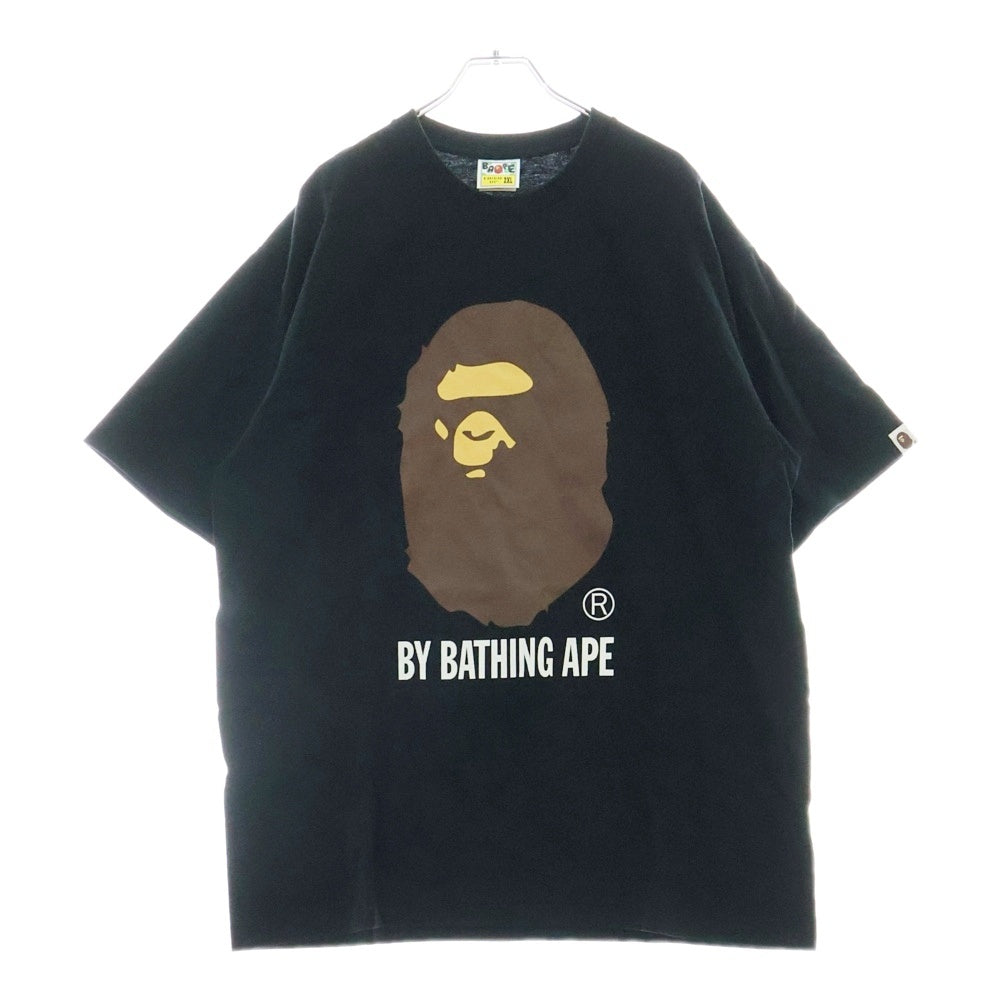 A BATHING APE(アベイシングエイプ) BY BATHING APE TEE フロントプリント クルーネック半袖Tシャツカットソー ブラック 001TEL301002M