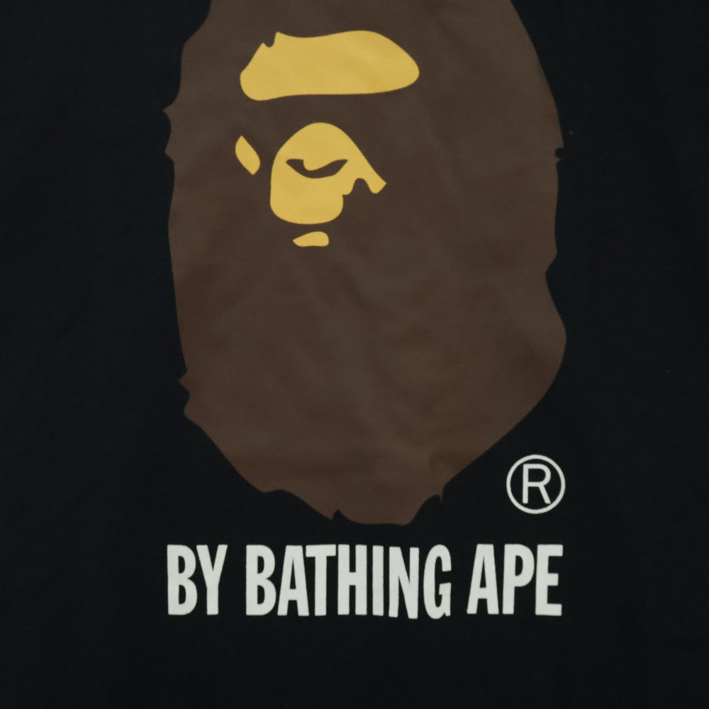 A BATHING APE(アベイシングエイプ) BY BATHING APE TEE フロントプリント クルーネック半袖Tシャツカットソー ブラック 001TEL301002M