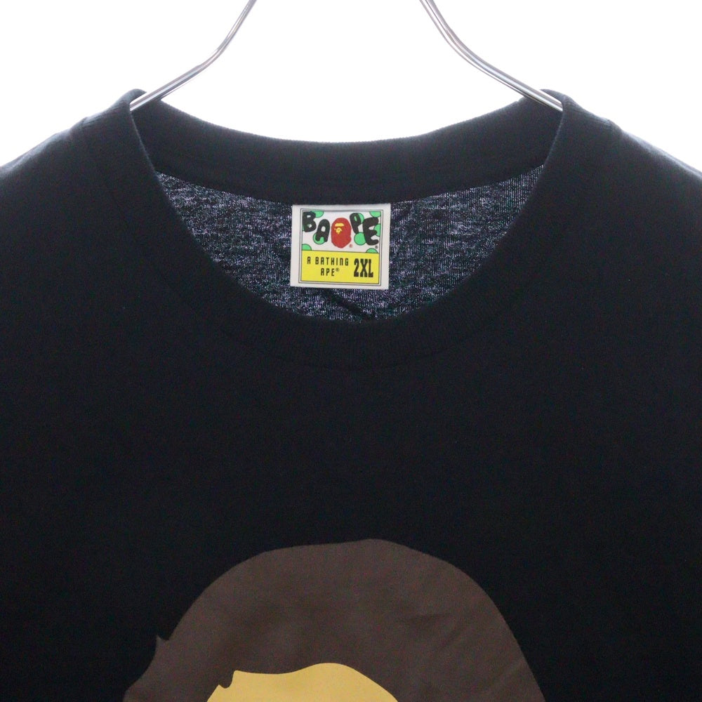 A BATHING APE(アベイシングエイプ) BY BATHING APE TEE フロントプリント クルーネック半袖Tシャツカットソー ブラック 001TEL301002M