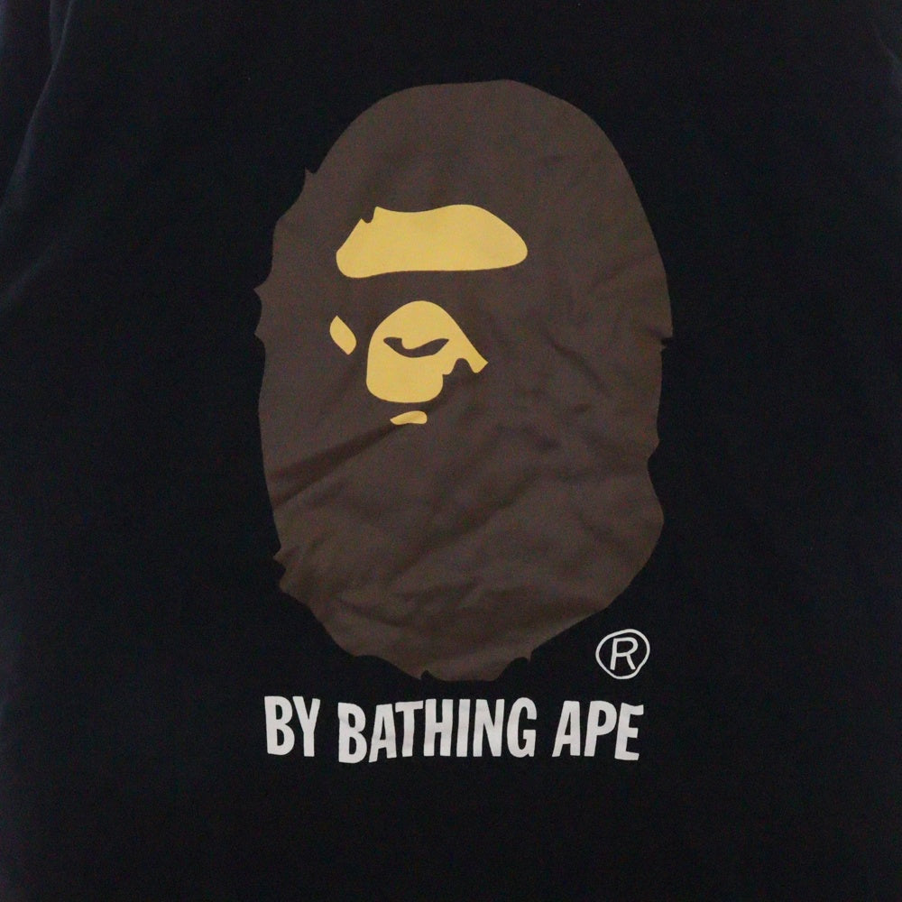 A BATHING APE(アベイシングエイプ) BY BATHING APE TEE フロントプリント クルーネック半袖Tシャツカットソー ブラック 001TEL301002M