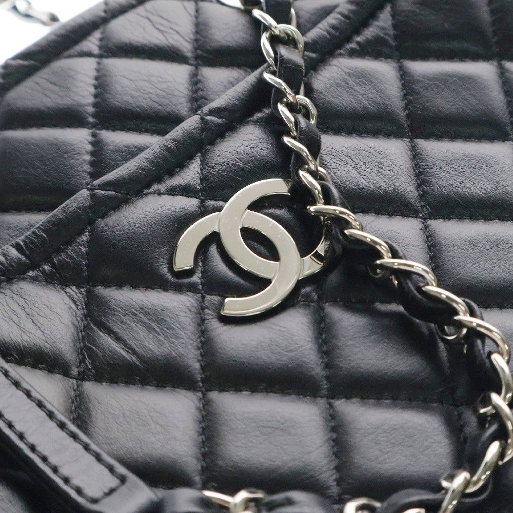 CHANEL(シャネル) マトラッセ ココマーク カーフスキン スクエアチェーンショルダートートバッグ ブラック