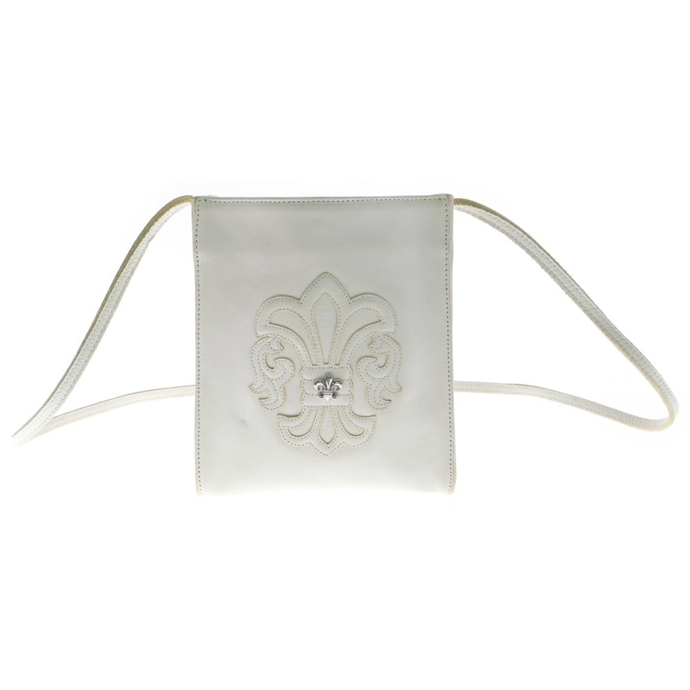 CHROME HEARTS(クロムハーツ) SQ PKT BSFLR W/SML BSF スクエアポケット BSフレア レザーパッチ ショルダーバッグ ホワイト