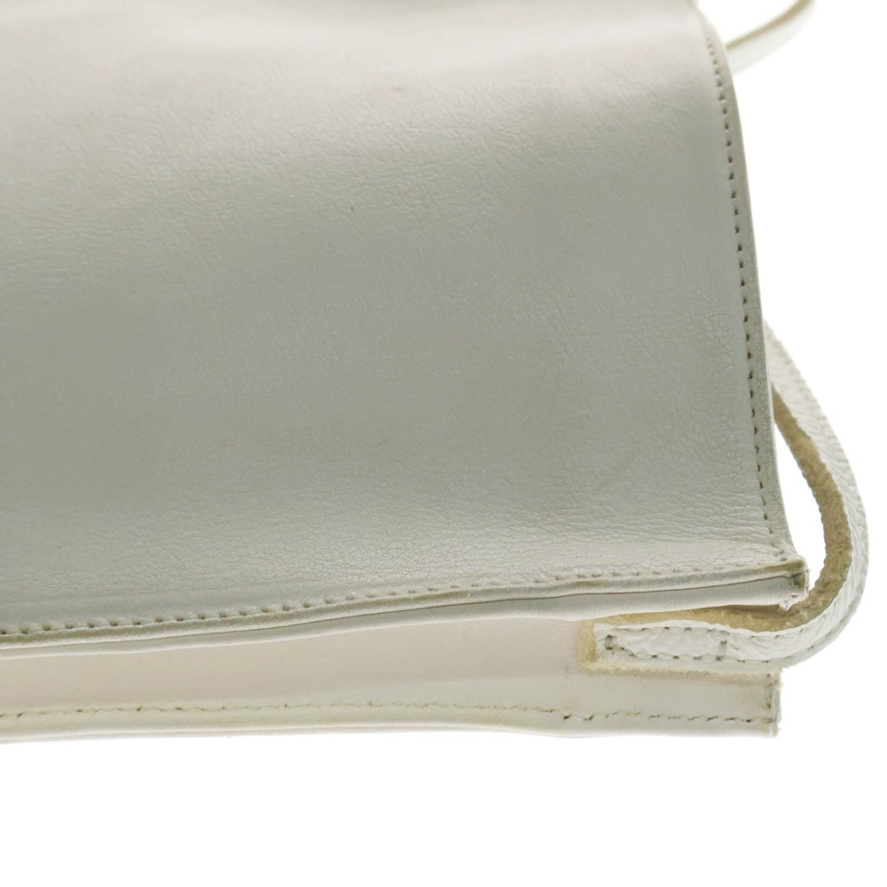 CHROME HEARTS(クロムハーツ) SQ PKT BSFLR W/SML BSF スクエアポケット BSフレア レザーパッチ ショルダーバッグ ホワイト