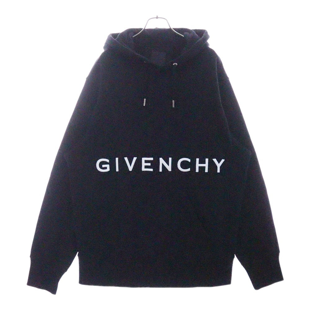 GIVENCHY(ジバンシィ) ロゴ刺?オーバーサイズ プルオーバーパーカー フーディ ブラック BMJ0CQ3Y6V