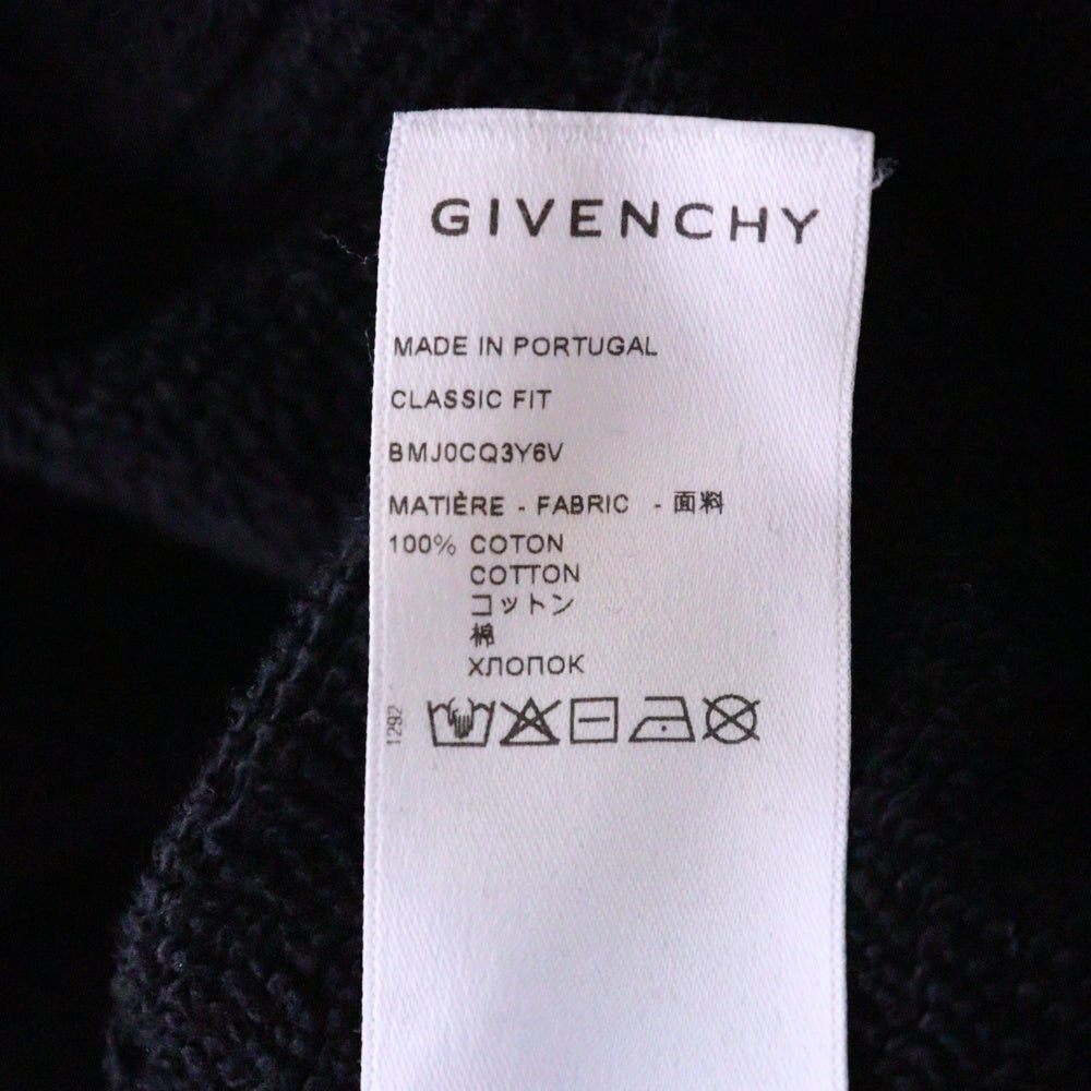 GIVENCHY(ジバンシィ) ロゴ刺?オーバーサイズ プルオーバーパーカー フーディ ブラック BMJ0CQ3Y6V