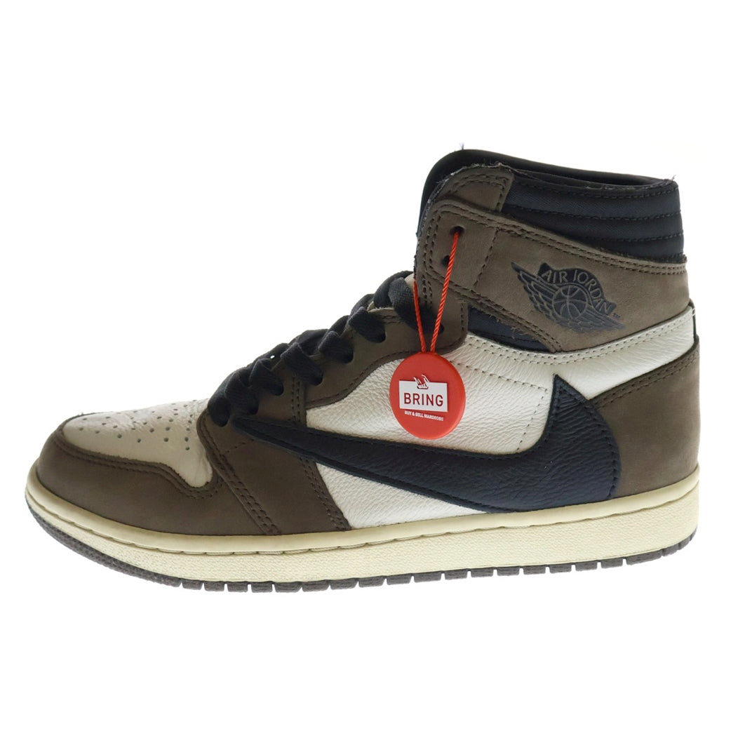 NIKE(ナイキ) ×Travis Scott Air Jordan 1 Retro High OG TS SP Sail/Dark Mocha ×トラヴィススコット エアジョーダン1 レトロ OG TS SP ハイカットスニーカー CD4487-100