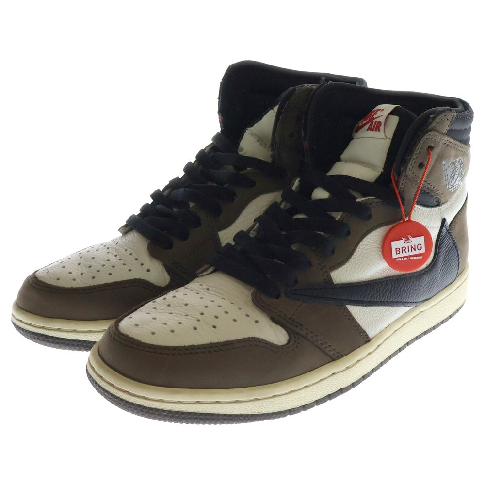 NIKE(ナイキ) ×Travis Scott Air Jordan 1 Retro High OG TS SP Sail/Dark Mocha ×トラヴィススコット エアジョーダン1 レトロ OG TS SP ハイカットスニーカー CD4487-100