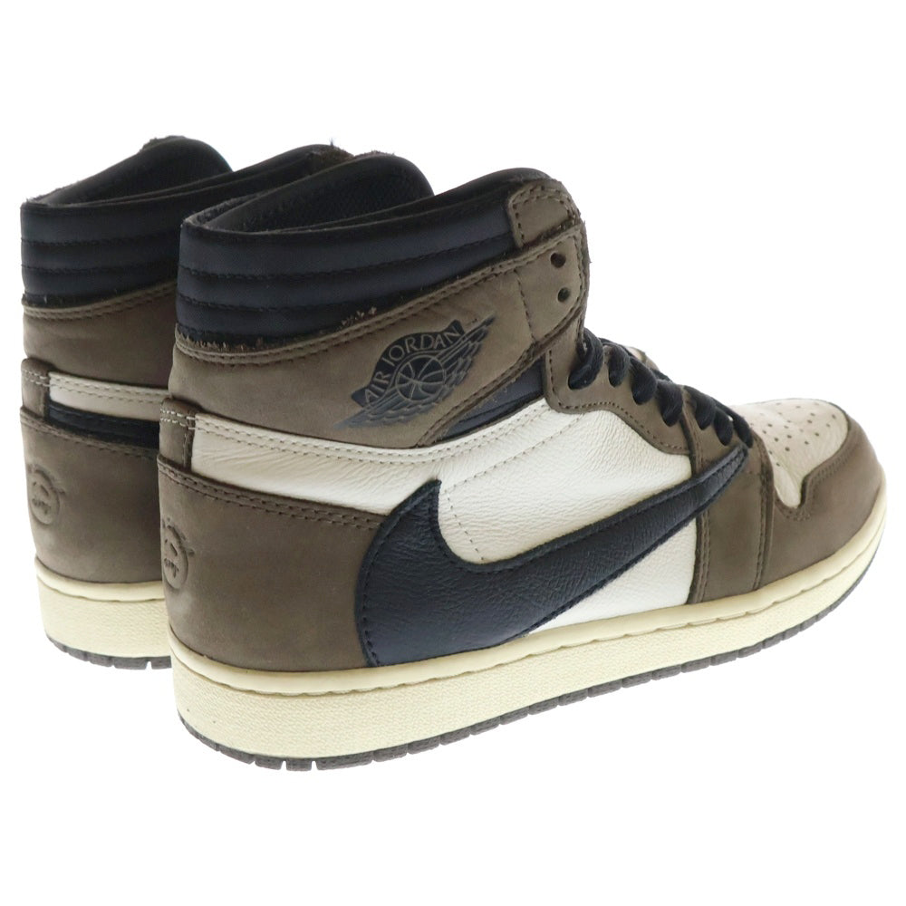 NIKE(ナイキ) ×Travis Scott Air Jordan 1 Retro High OG TS SP Sail/Dark Mocha ×トラヴィススコット エアジョーダン1 レトロ OG TS SP ハイカットスニーカー CD4487-100