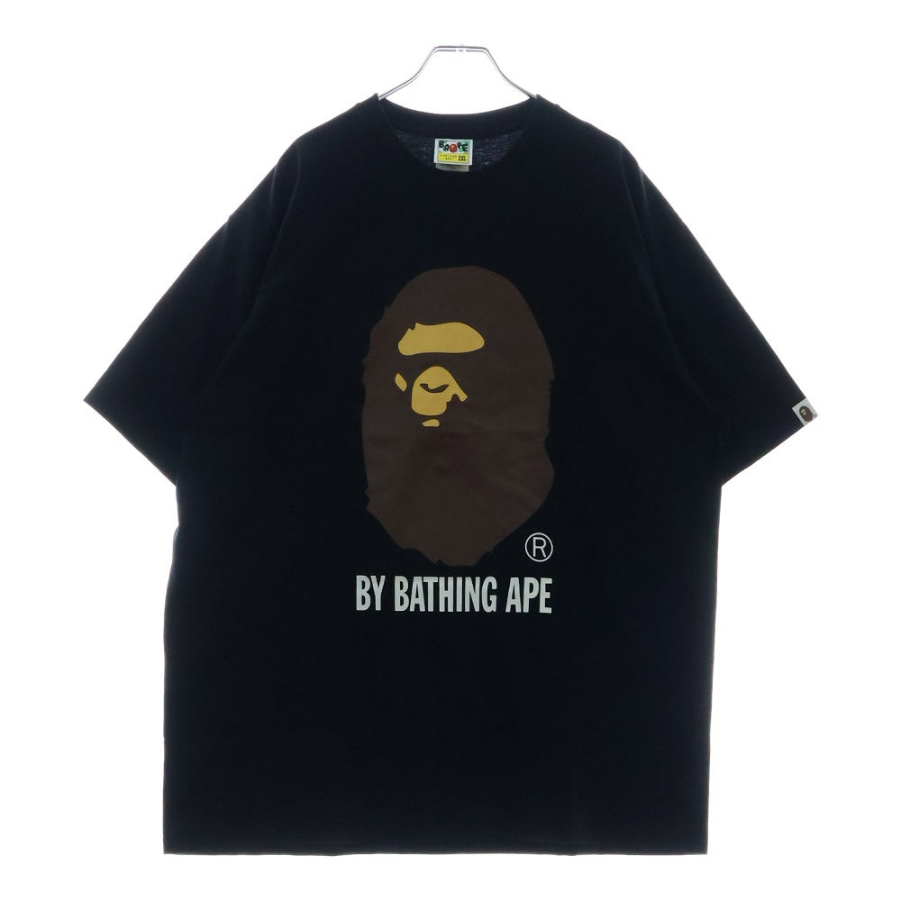 A BATHING APE(アベイシングエイプ) BY BATHING APE TEE フロントプリント クルーネック半袖Tシャツカットソー ブラック 001TEL301002M