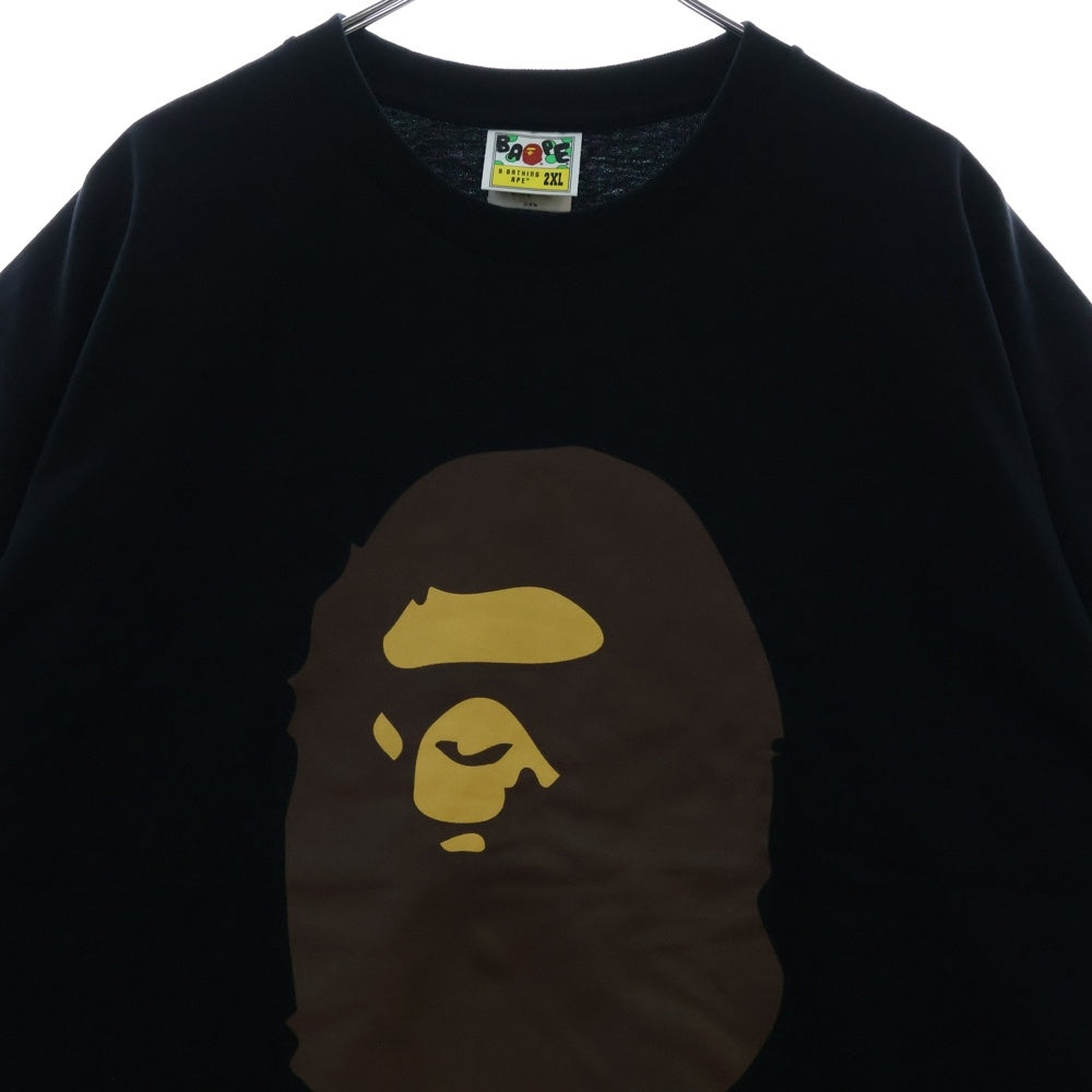 A BATHING APE(アベイシングエイプ) BY BATHING APE TEE フロントプリント クルーネック半袖Tシャツカットソー ブラック 001TEL301002M