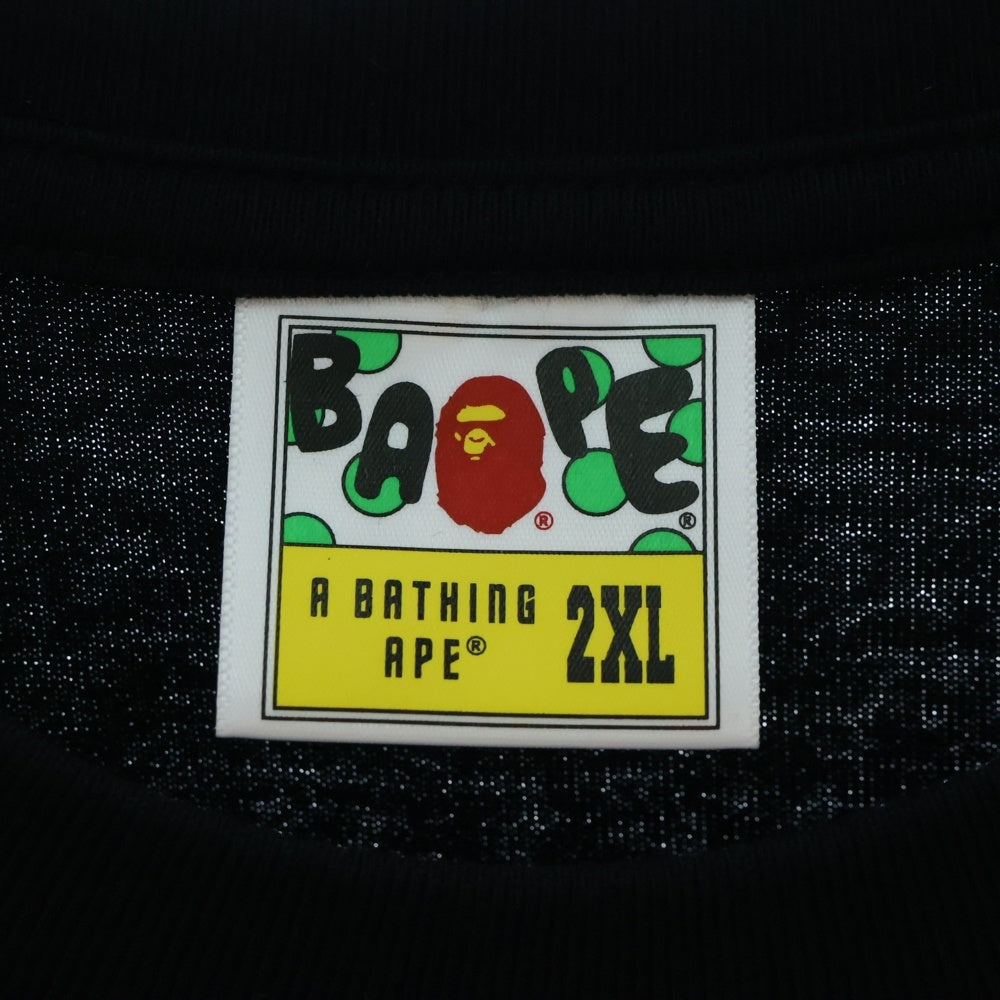 A BATHING APE(アベイシングエイプ) BY BATHING APE TEE フロントプリント クルーネック半袖Tシャツカットソー ブラック 001TEL301002M
