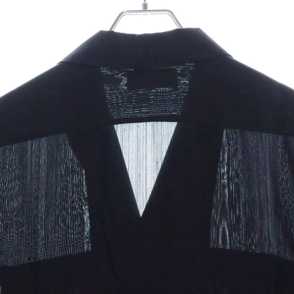 SAINT LAURENT PARIS(サンローランパリ) シルク 半袖開襟シャツ ブラック JP53 2020 00586