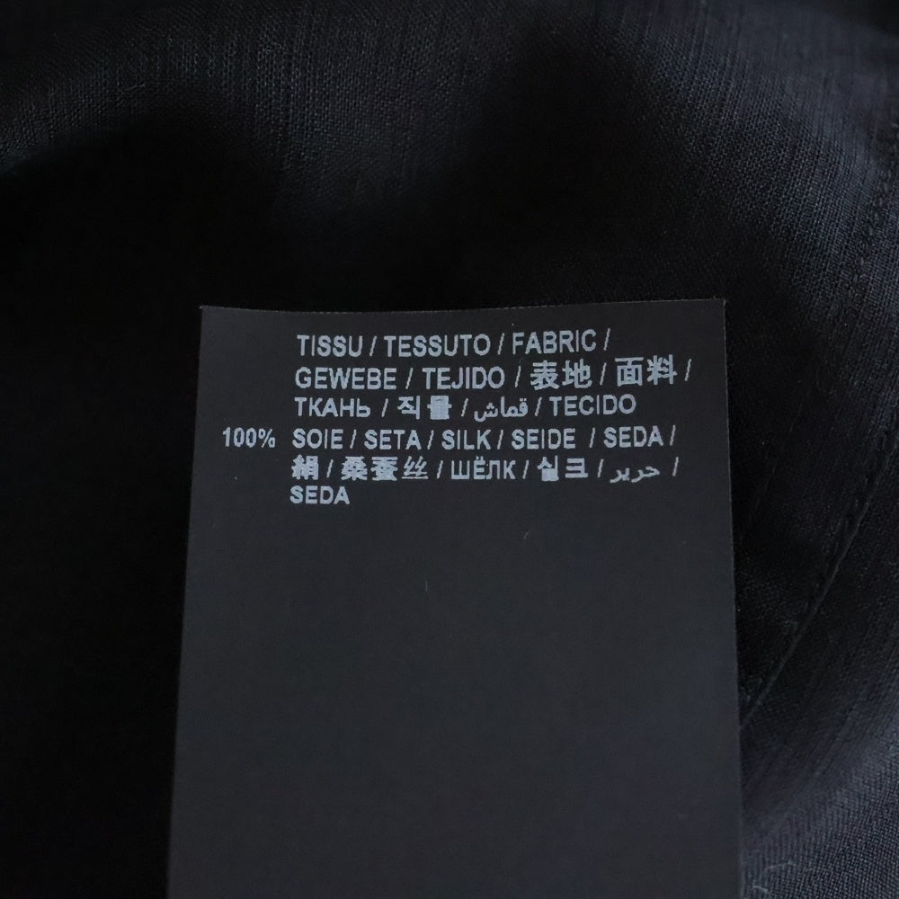 SAINT LAURENT PARIS(サンローランパリ) シルク 半袖開襟シャツ ブラック JP53 2020 00586