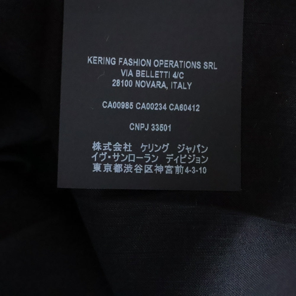 SAINT LAURENT PARIS(サンローランパリ) シルク 半袖開襟シャツ ブラック JP53 2020 00586