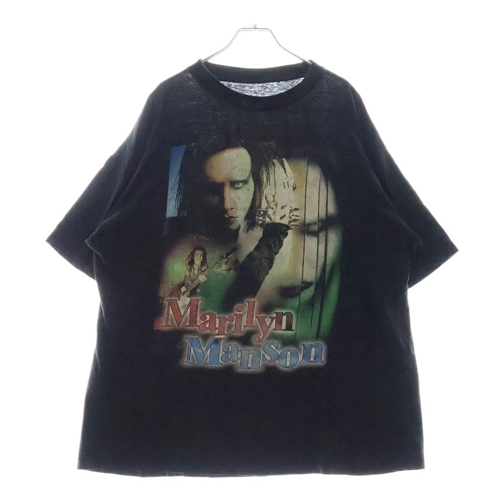 VINTAGE(ヴィンテージ) 90s MARILYN MANSON マリリンマンソンプリント クルーネック半袖Tシャツカットソー ブラック