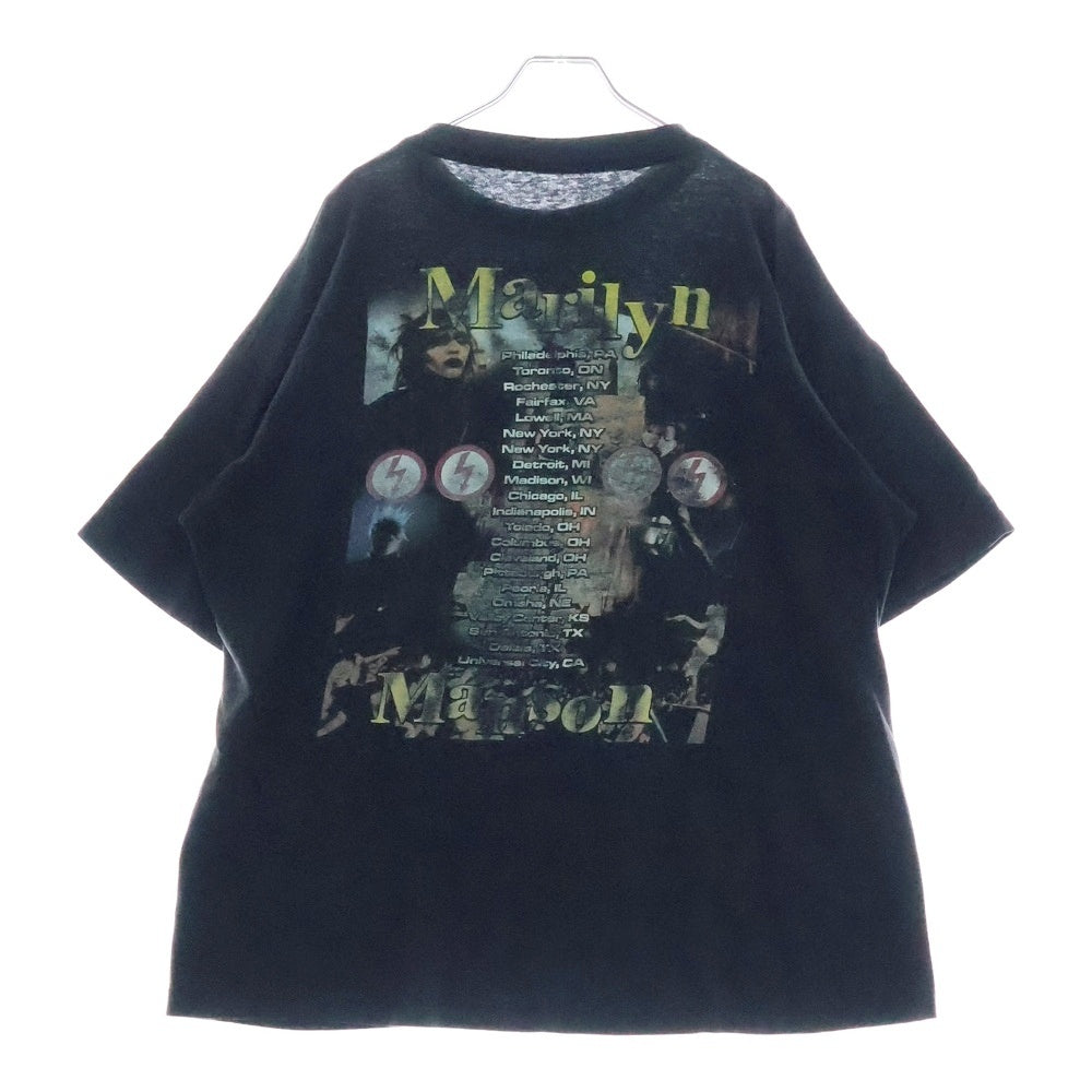 VINTAGE(ヴィンテージ) 90s MARILYN MANSON マリリンマンソンプリント クルーネック半袖Tシャツカットソー ブラック