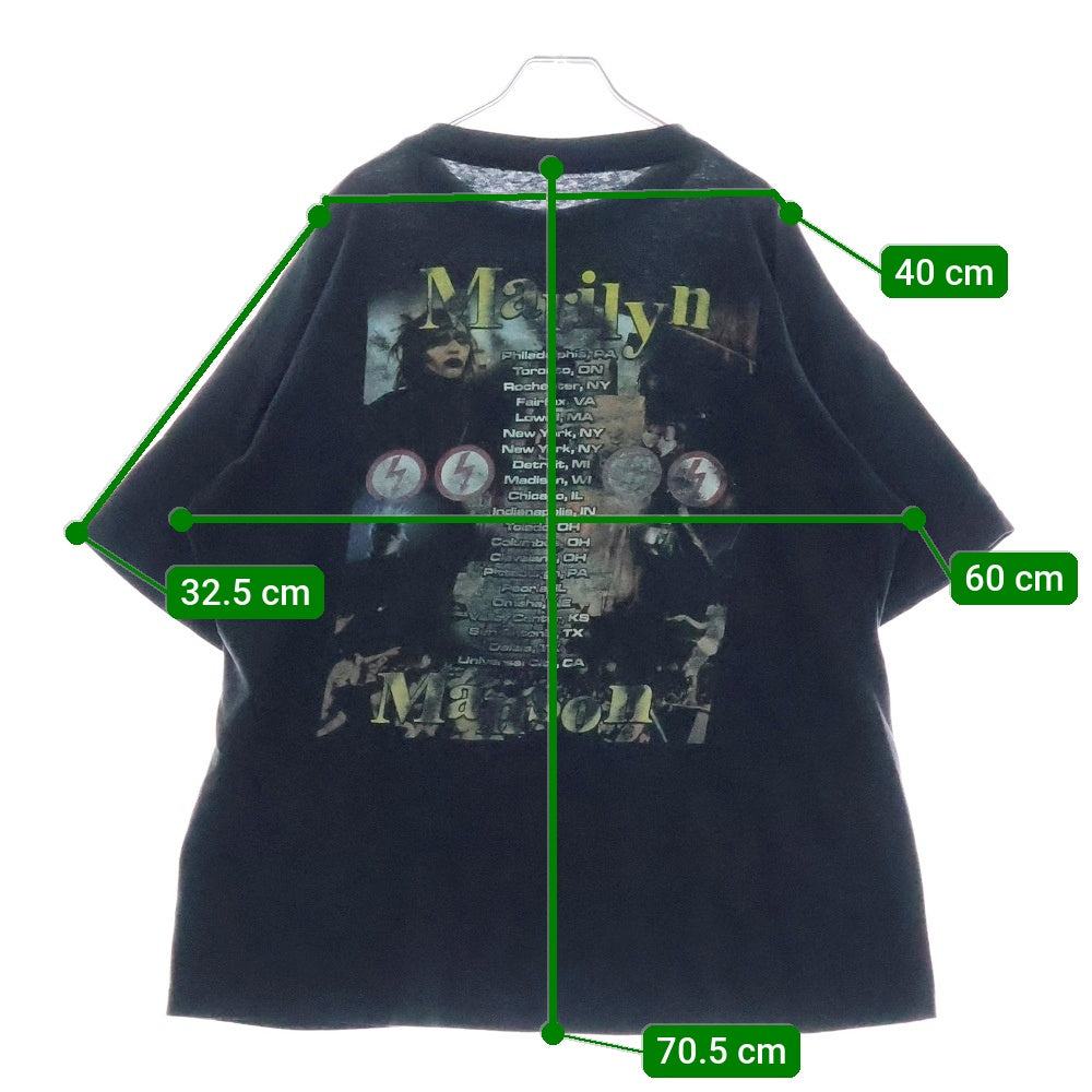 VINTAGE(ヴィンテージ) 90s MARILYN MANSON マリリンマンソンプリント クルーネック半袖Tシャツカットソー ブラック