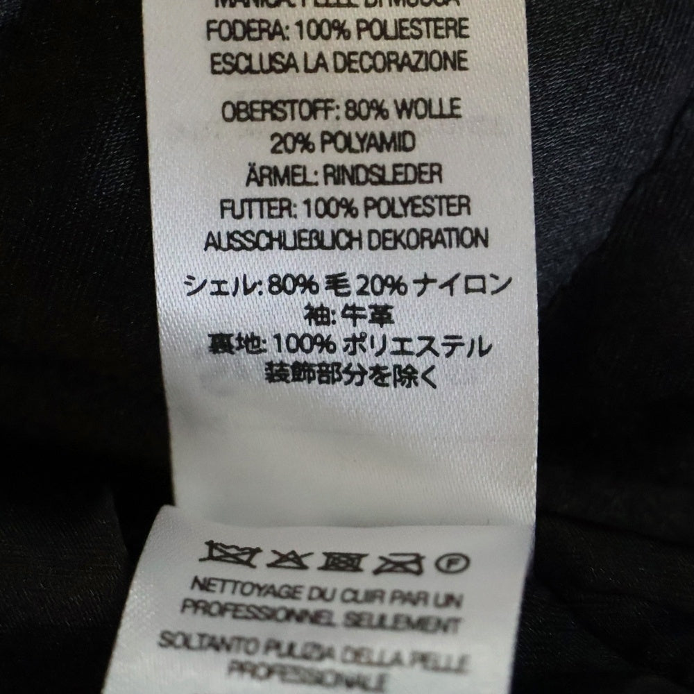SUPREME(シュプリーム) ×WTAPS 21AW VARSITY JACKET ワッペン装飾 レザー切り替えスタジアムジャケット ブラック/レッド