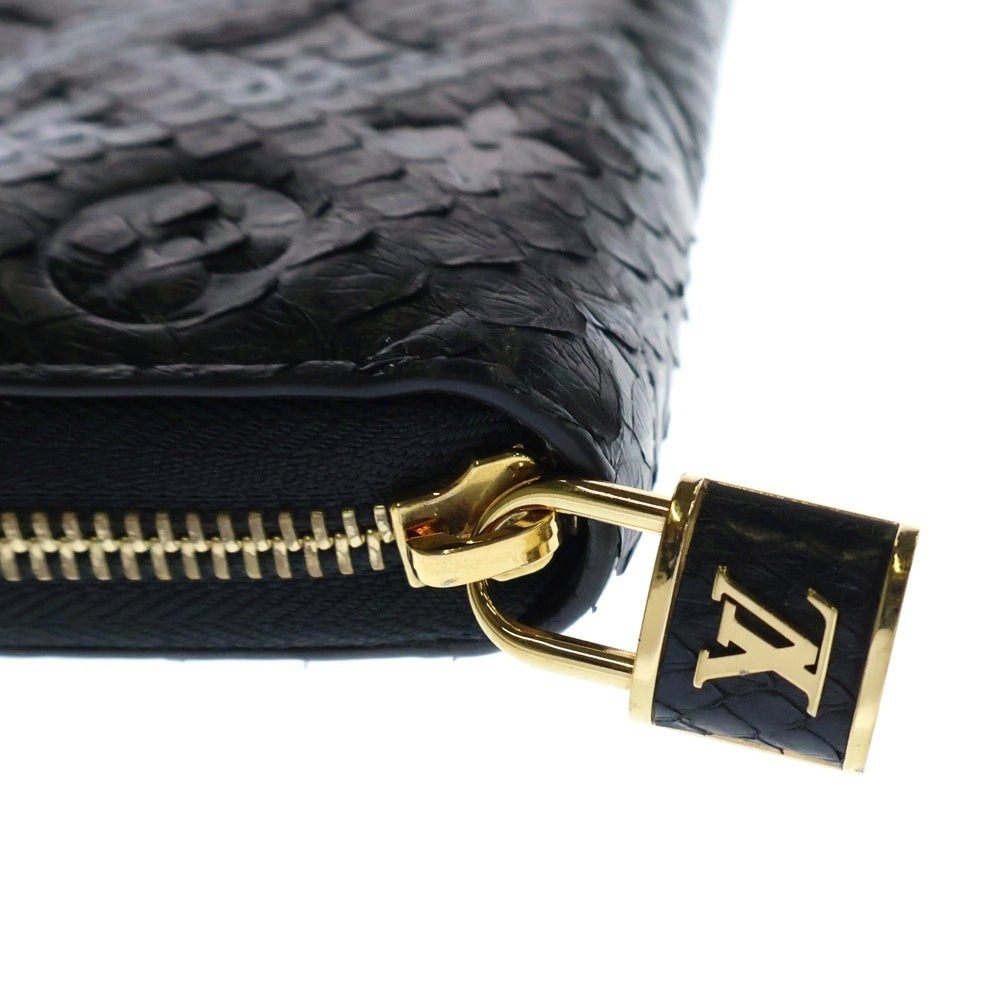 LOUIS VUITTON(ルイヴィトン) ジッピーロングウォレット エキゾチックレザー ラウンド長財布 ブラック N80686
