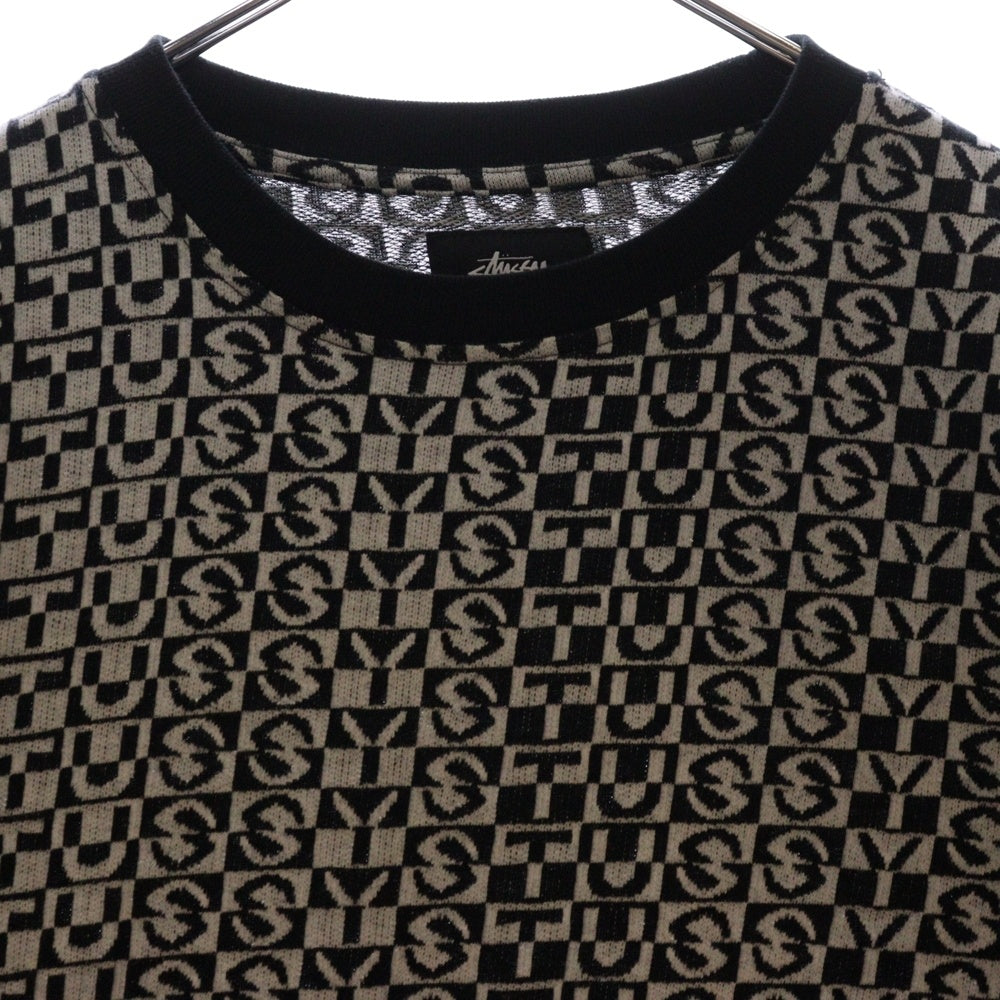 STUSSY(ステューシー) 20SS ×CPFM JACQUARD CREW ジャガード クルーネック半袖ニットシャツ ブラック/ホワイト