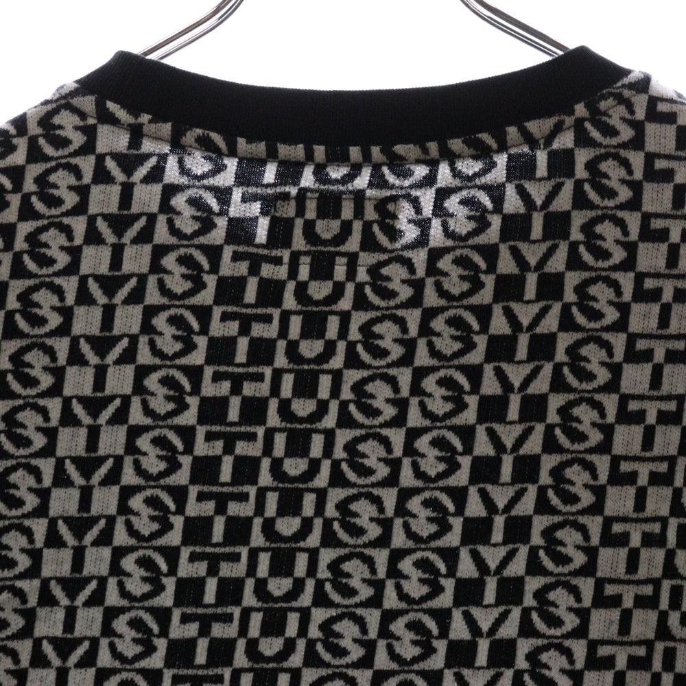 STUSSY(ステューシー) 20SS ×CPFM JACQUARD CREW ジャガード クルーネック半袖ニットシャツ ブラック/ホワイト