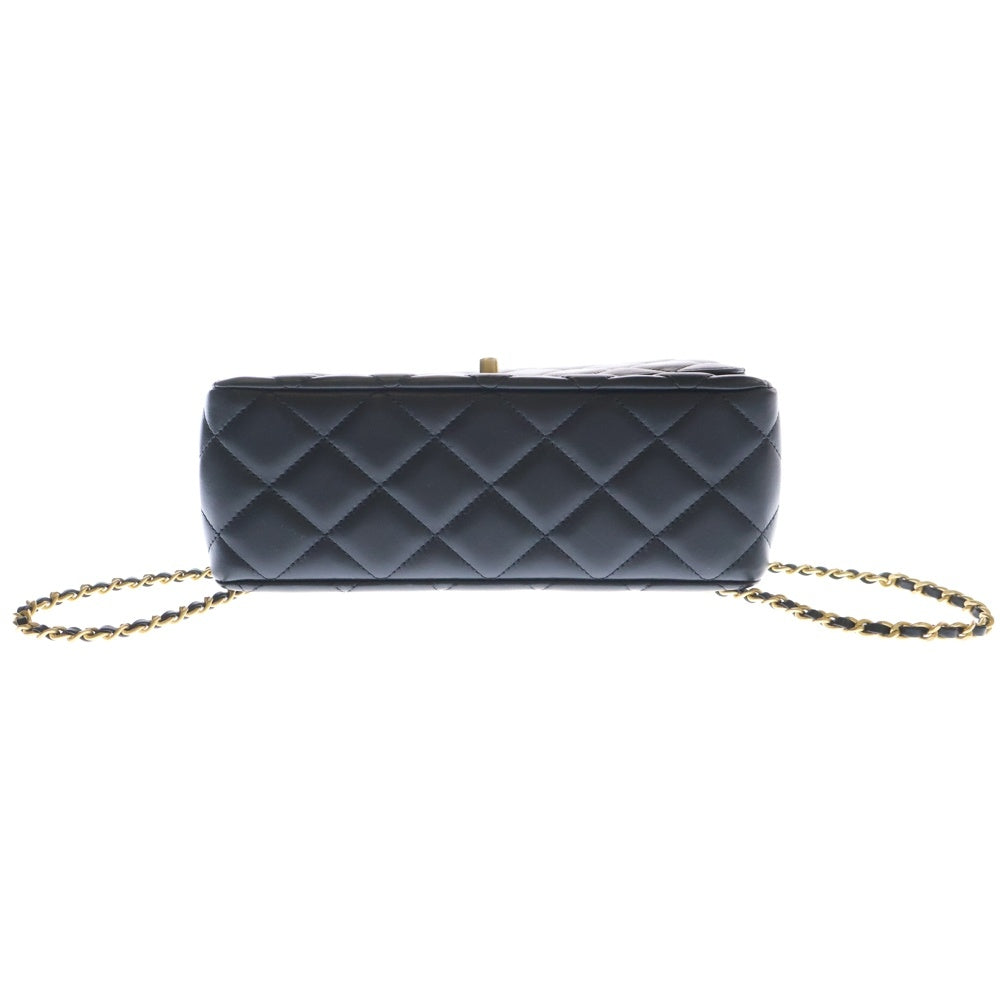 CHANEL(シャネル) マトラッセ ココマーク ラムスキン トップハンドル 2WAY ハンドショルダーバッグ ブラック AS4232