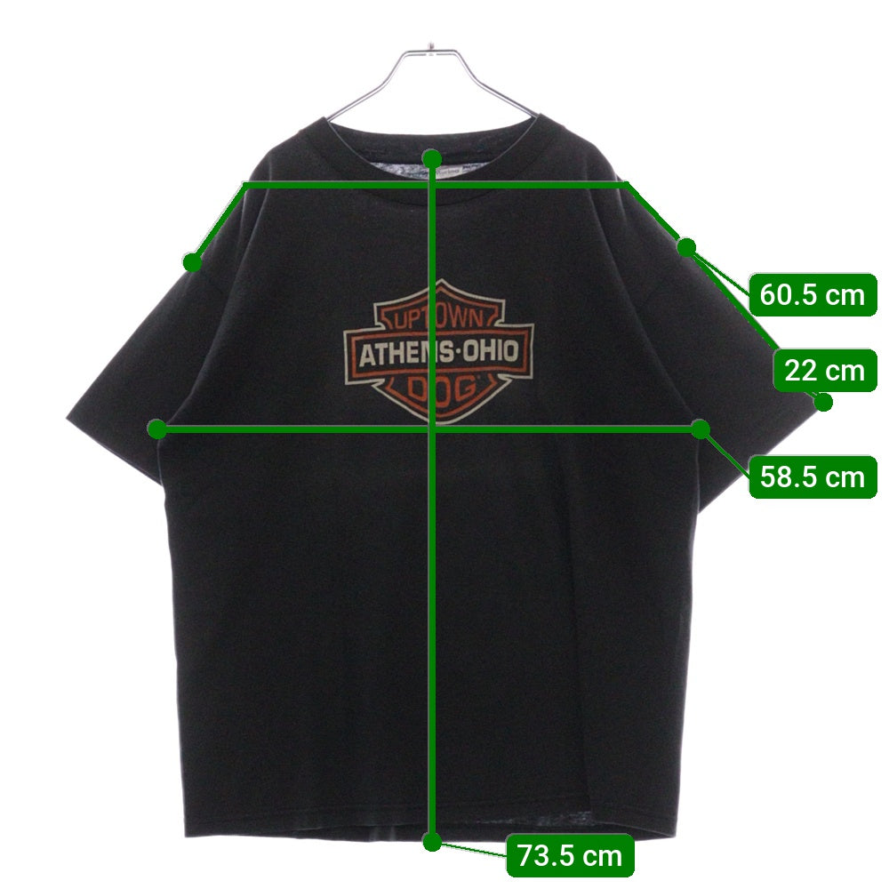 VINTAGE(ヴィンテージ) 90s ATHENS OHIO UOTOWN DOG アセンズ オハイオ州 クルーネック半袖Tシャツカットソー グレー