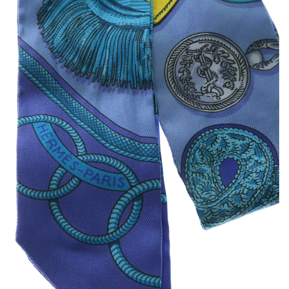 HERMES(エルメス) EPAULETTES 肩章 ツイリー シルクスカーフ ブルー レディース