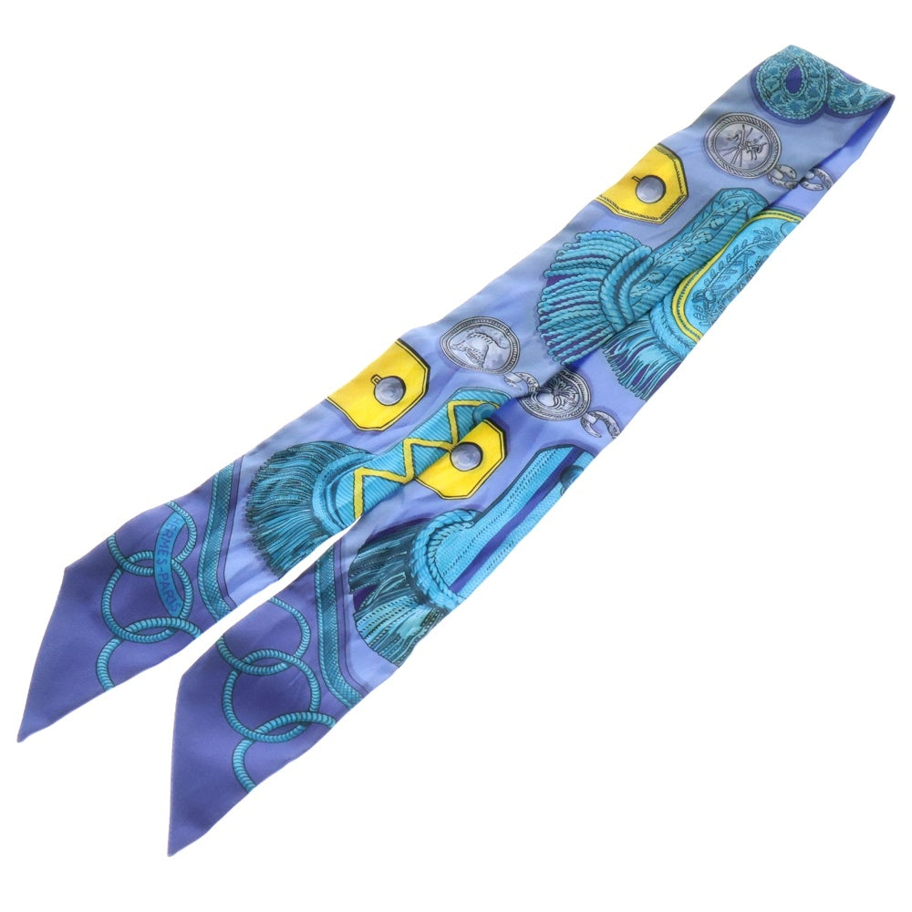 HERMES(エルメス) EPAULETTES 肩章 ツイリー シルクスカーフ ブルー レディース