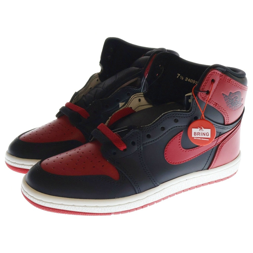 NIKE(ナイキ) AIR JORDAN1 HIGH 85 BRED(2025) HV6674-067 エアジョーダン1 ブレッド ハイカットスニーカー ブラック/レッド US7.5/25.5cm