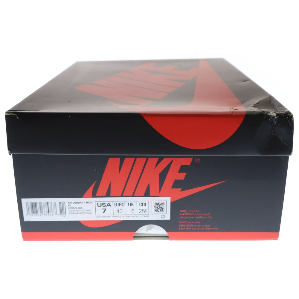 NIKE(ナイキ) AIR JORDAN1 HIGH 85 BRED(2025) HV6674-067 エアジョーダン1 ブレッド ハイカットスニーカー ブラック/レッド US7/25cm