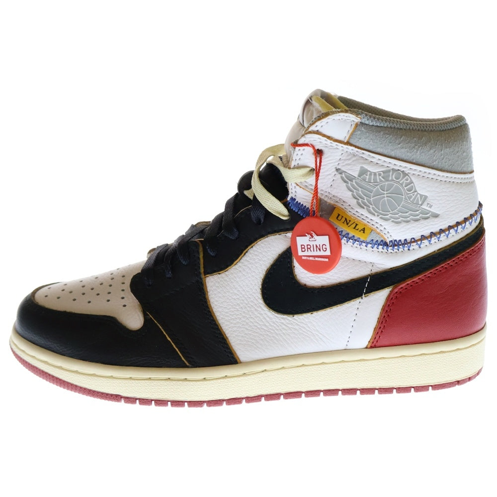 NIKE(ナイキ) ×UNION AIR JORDAN 1 RETRO HI NRG BV1300-106 ユニオン エアジョーダン1 ハイカットスニーカー ブラック/レッド/ホワイト US8.5/26.5cm