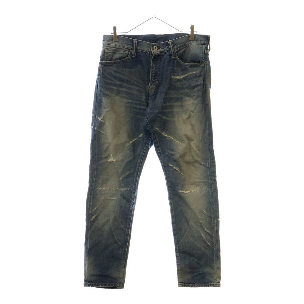 SEQUEL(シークエル) 25SS ×FRAGMENT DAMAGE DENIM PANTS ダメージデニムパンツ インディゴ SQ-25SS-PT-07