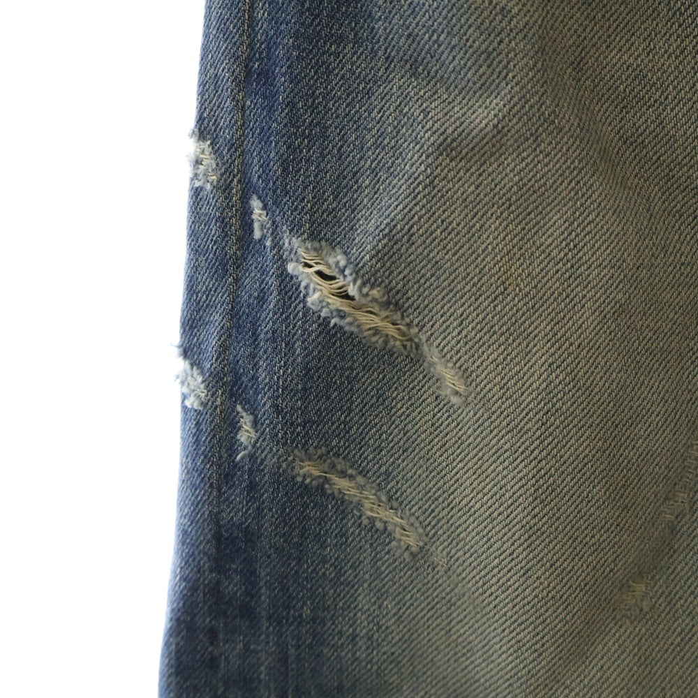 SEQUEL(シークエル) 25SS ×FRAGMENT DAMAGE DENIM PANTS ダメージデニムパンツ インディゴ SQ-25SS-PT-07