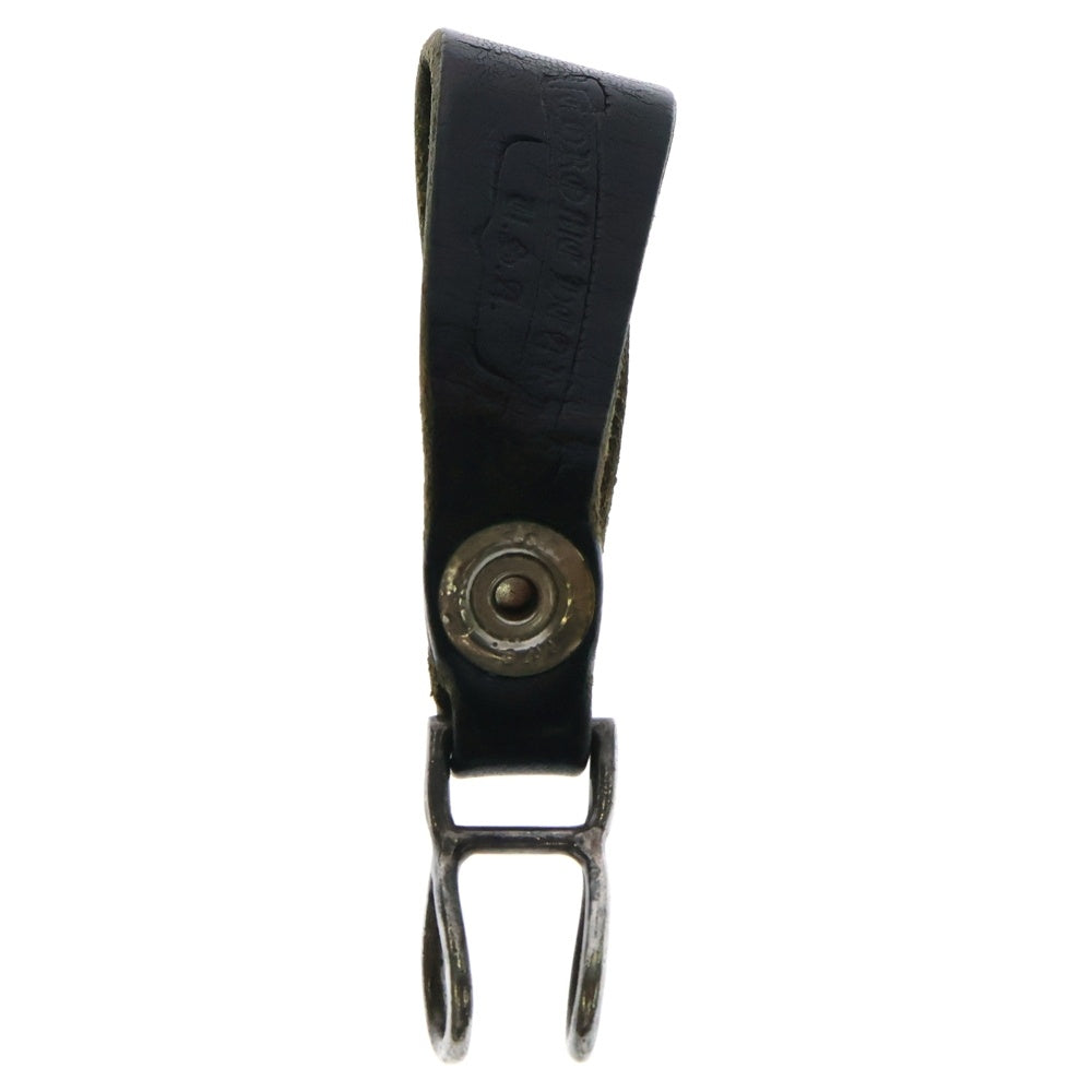 CHROME HEARTS(クロムハーツ) BELT LOOP クロスボールボタンレザーベルトループ シルバー/ブラック BCA397
