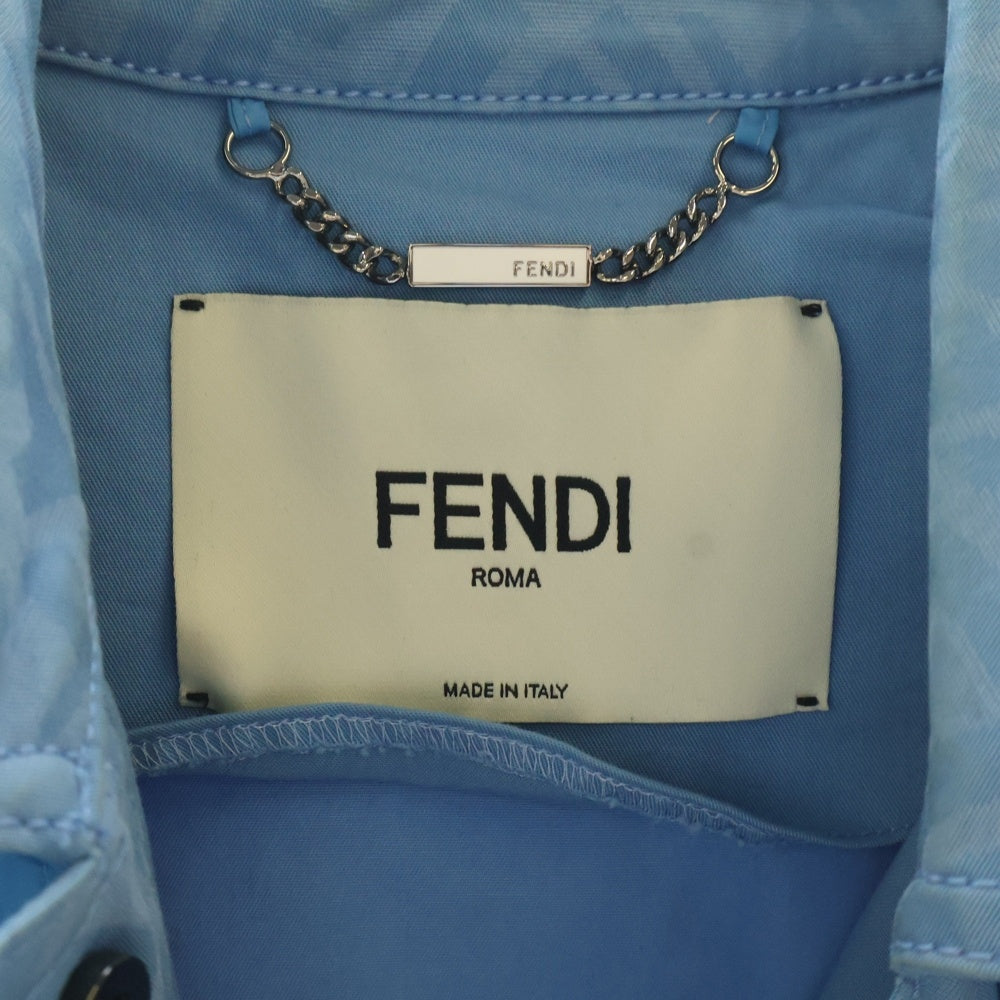 FENDI(フェンディ) ×Sarah Coleman FF ズッカ柄 デニムジャケット スカート セットアップ レディース ライトブルー FLF647 AFM2