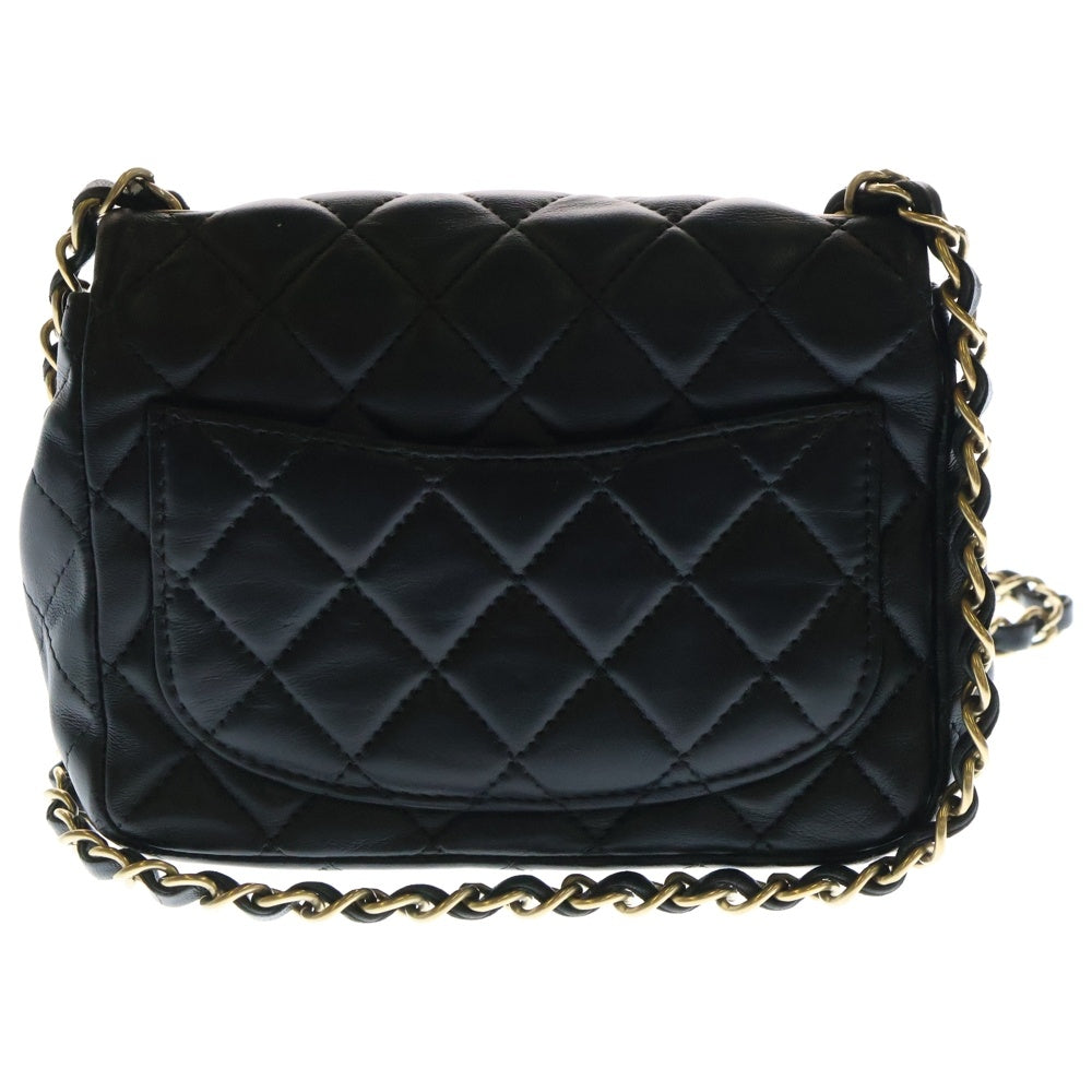 CHANEL(シャネル) ミニマトラッセ ココマーク ラムスキン チェーンショルダーバッグ ブラック