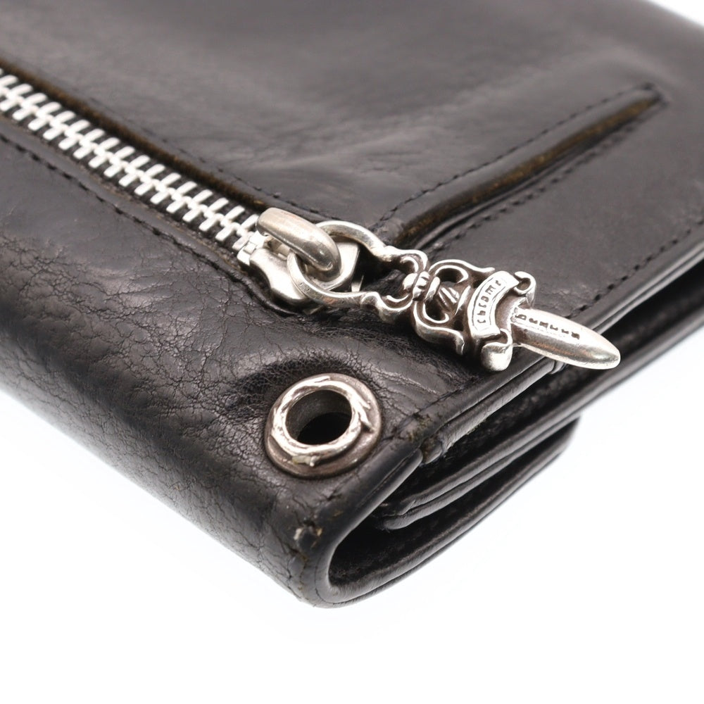 CHROME HEARTS(クロムハーツ) WAVE ウェーブ レザーウォレット 財布 ブラック BCA374
