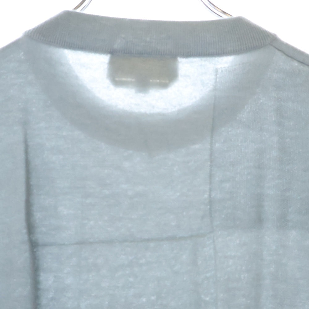 HERMES(エルメス) 25SS Calques en H カルク・アン・H ジャガード織 カシミア混半袖ニット ブルー H557060HA