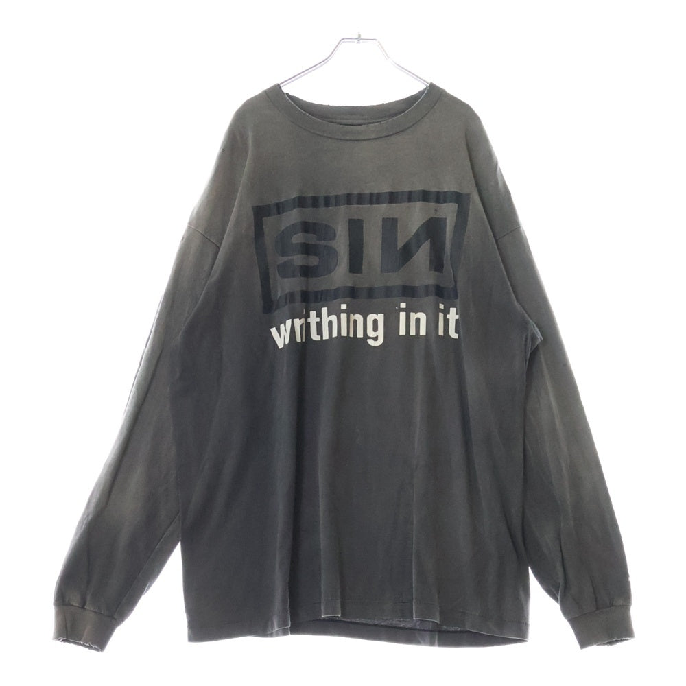 SAINT MICHAEL(セントマイケル) 22AW SIN LS TEE 両面プリント 長袖Tシャツカットソー グレー SM-A22-0000-012