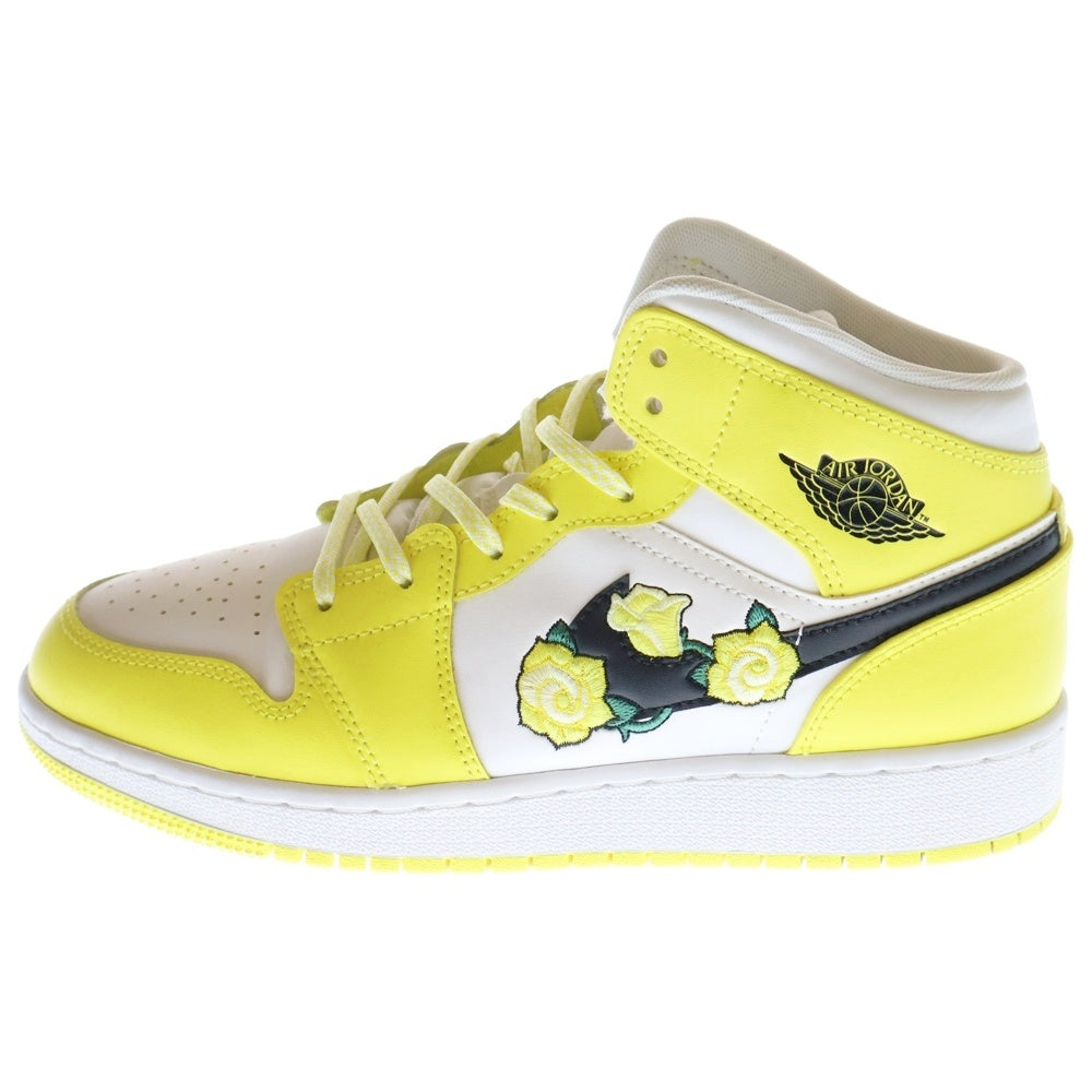 NIKE(ナイキ) GS Air Jordan 1 GS エアジョーダン1 ミッドカットスニーカー キッズ イエロー US5.5Y/24cm AV5174-700
