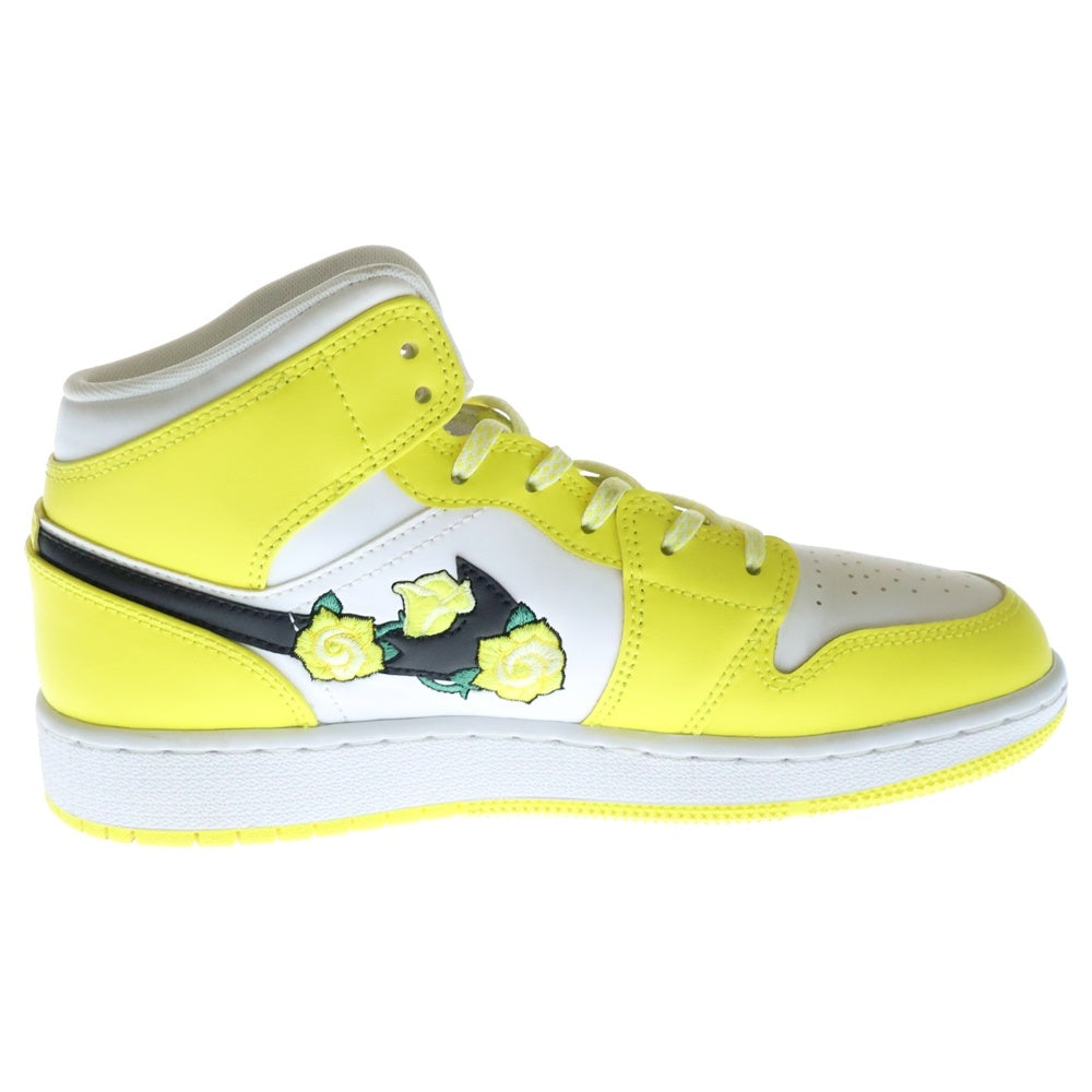 NIKE(ナイキ) GS Air Jordan 1 GS エアジョーダン1 ミッドカットスニーカー キッズ イエロー US5.5Y/24cm AV5174-700