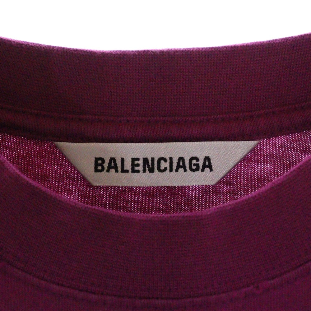BALENCIAGA(バレンシアガ) 21AW レースデザイン キャンペーンロゴ半袖Tシャツ ワンピース レディース ピンク 671398 TKVJ1
