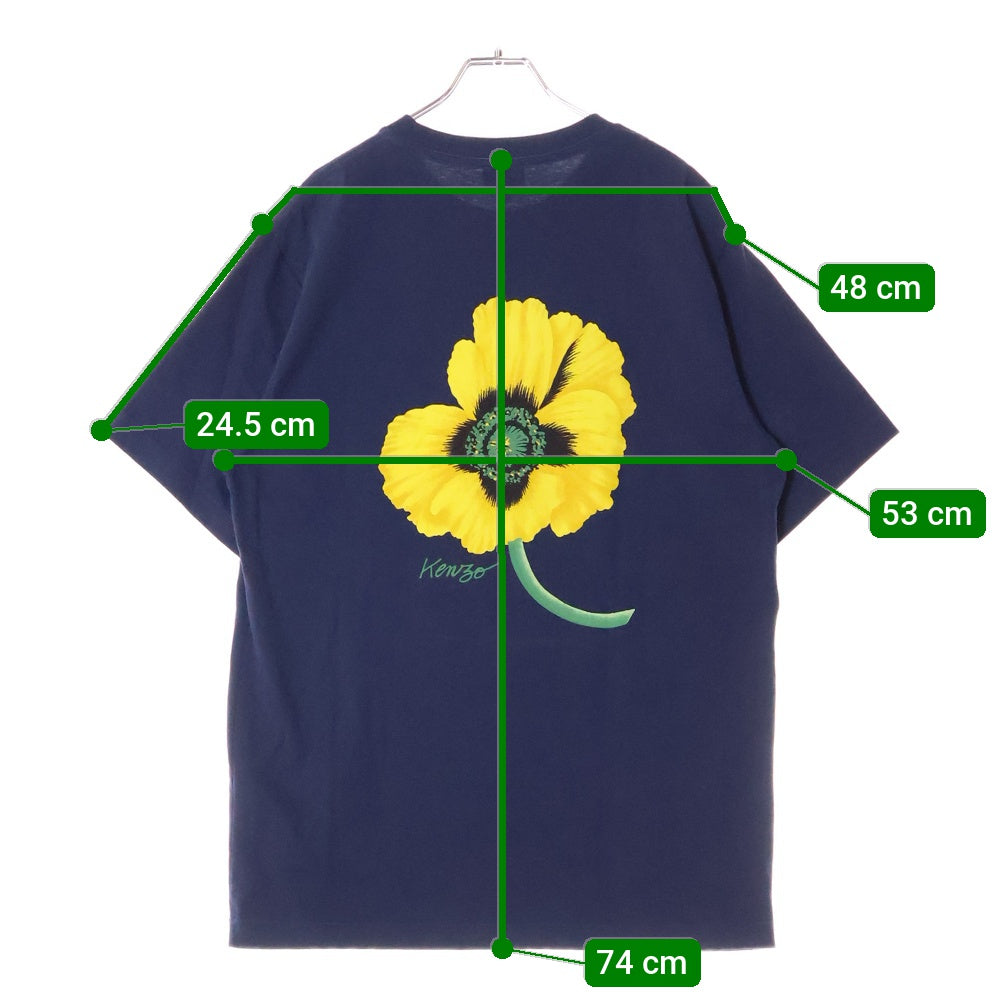 KENZO(ケンゾー) 花柄 グラフィックプリント 半袖Tシャツ FC55TS227CSL ネイビー